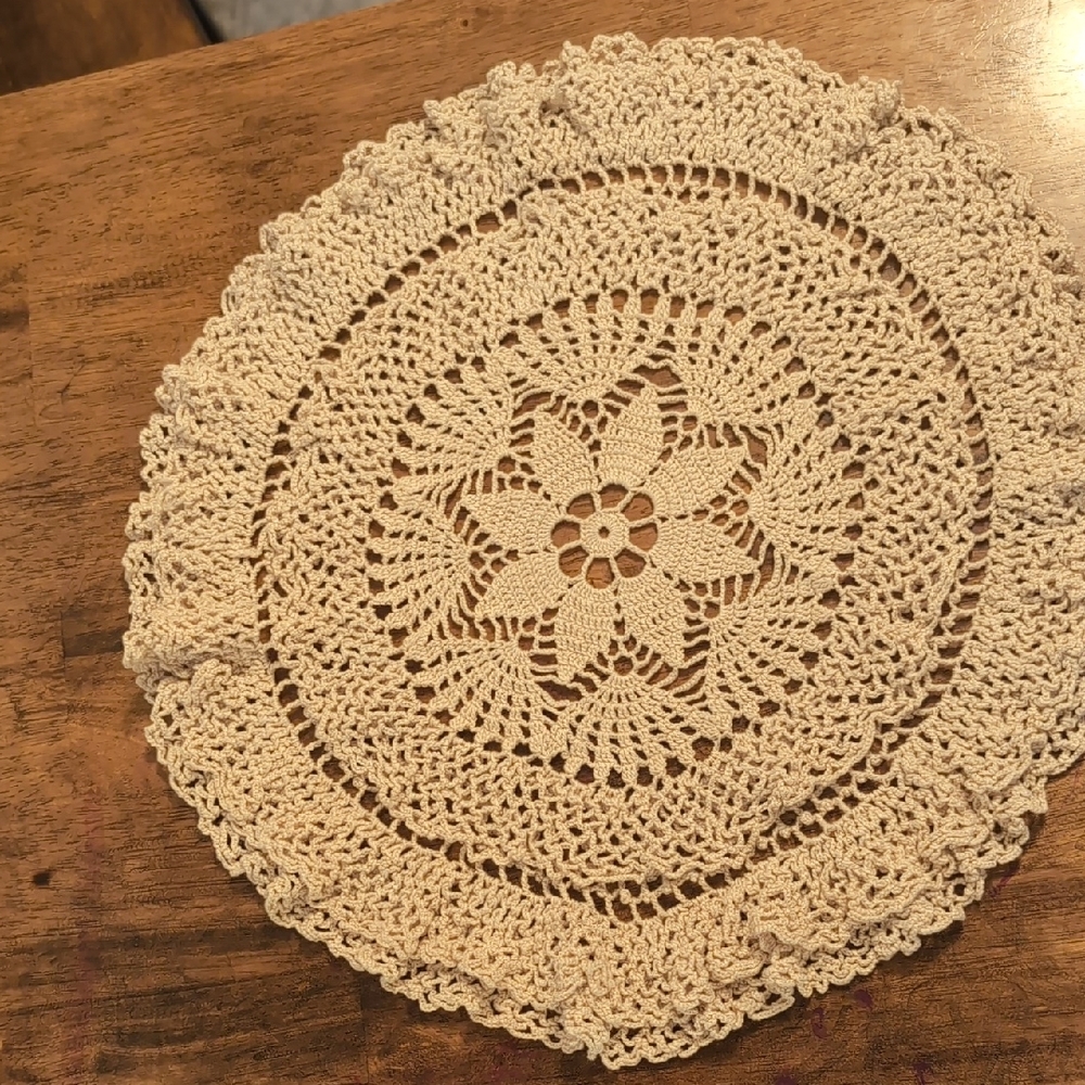 Elegant Cream Crochet Doily